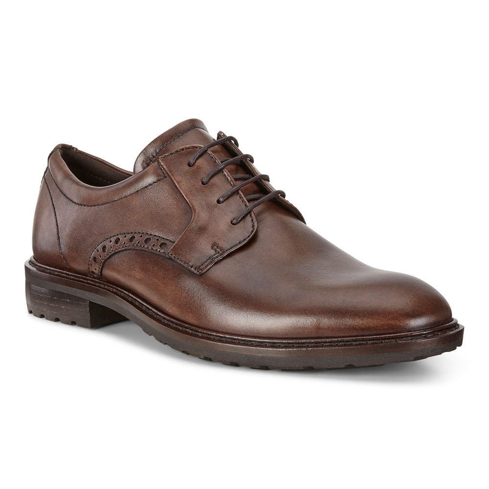 Zapatos De Vestir Hombre - ECCO Vitrus I Plain Toe Tie - Marrom - CWQ847015